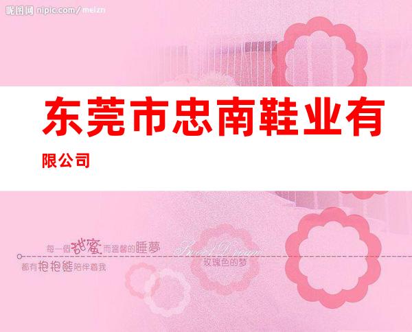 东莞市忠南鞋业有限公司