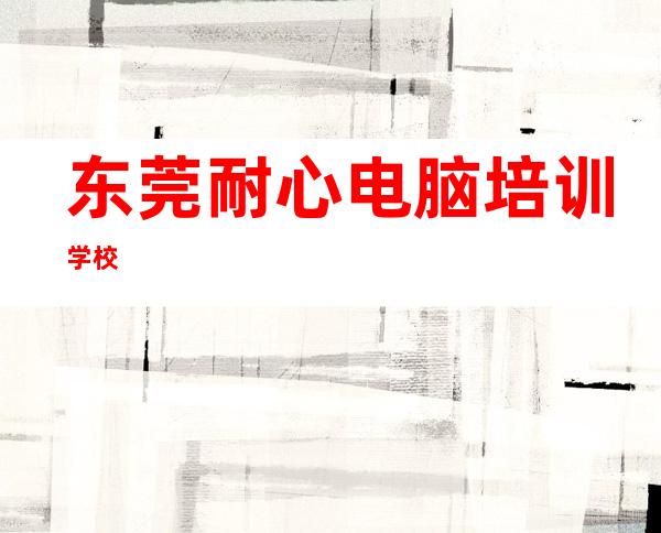 东莞耐心电脑培训学校