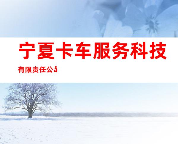 宁夏卡车服务科技有限责任公司