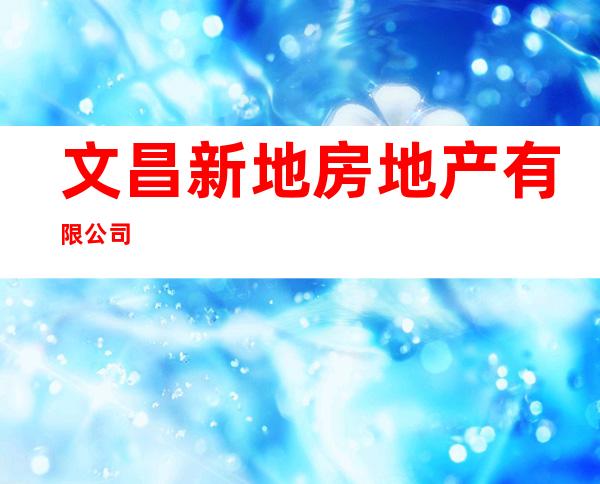 文昌新地房地产有限公司